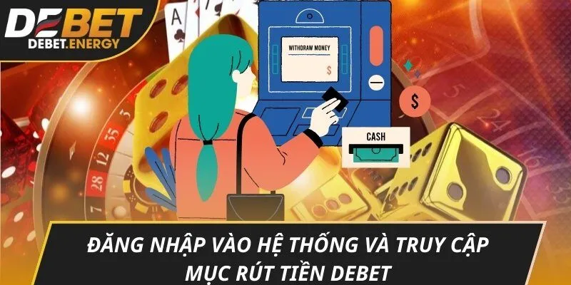 Đăng nhập vào hệ thống và truy cập mục rút tiền DEBET
